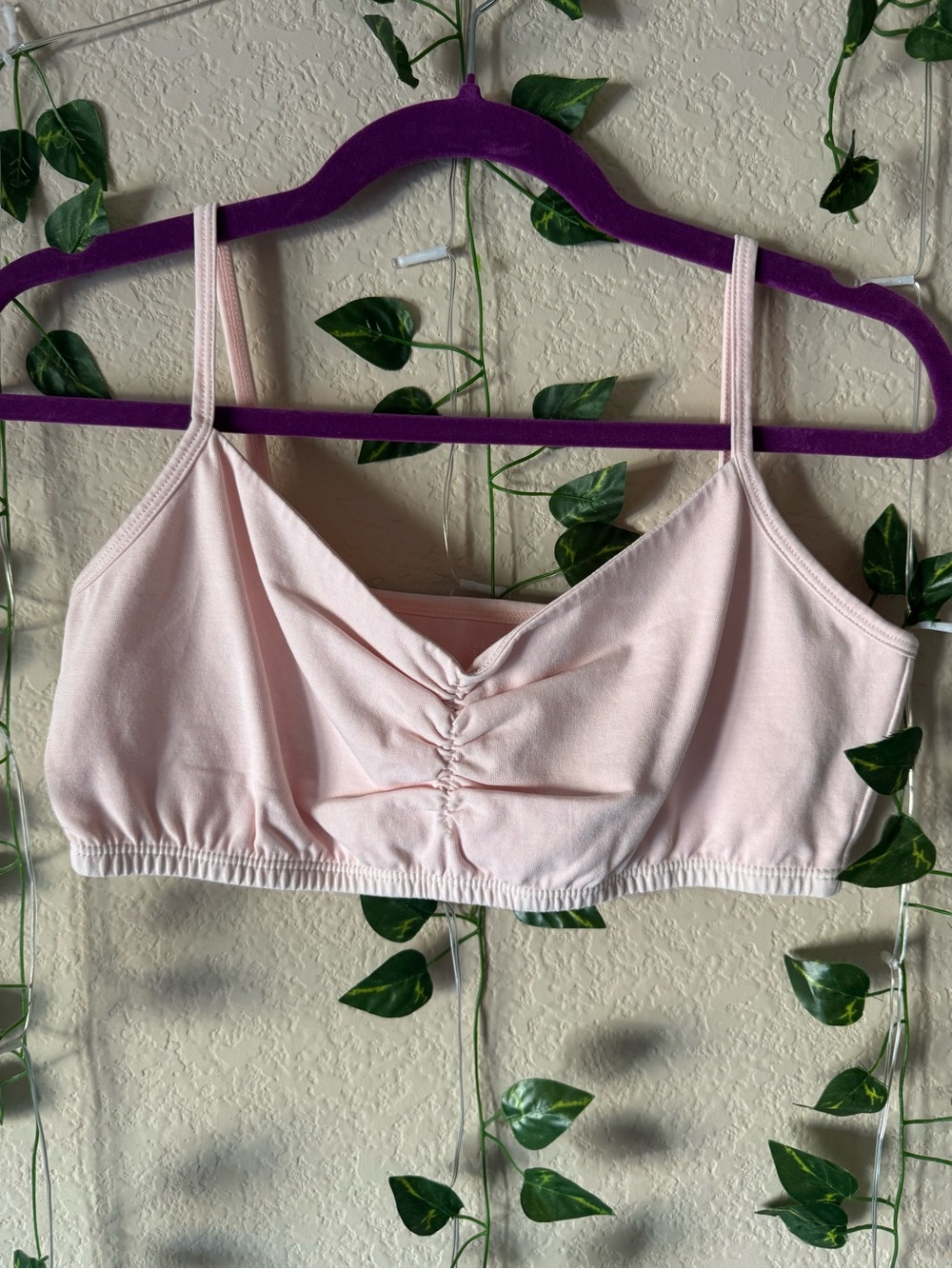 Purusha People Pink Widow Ruched Bralette L